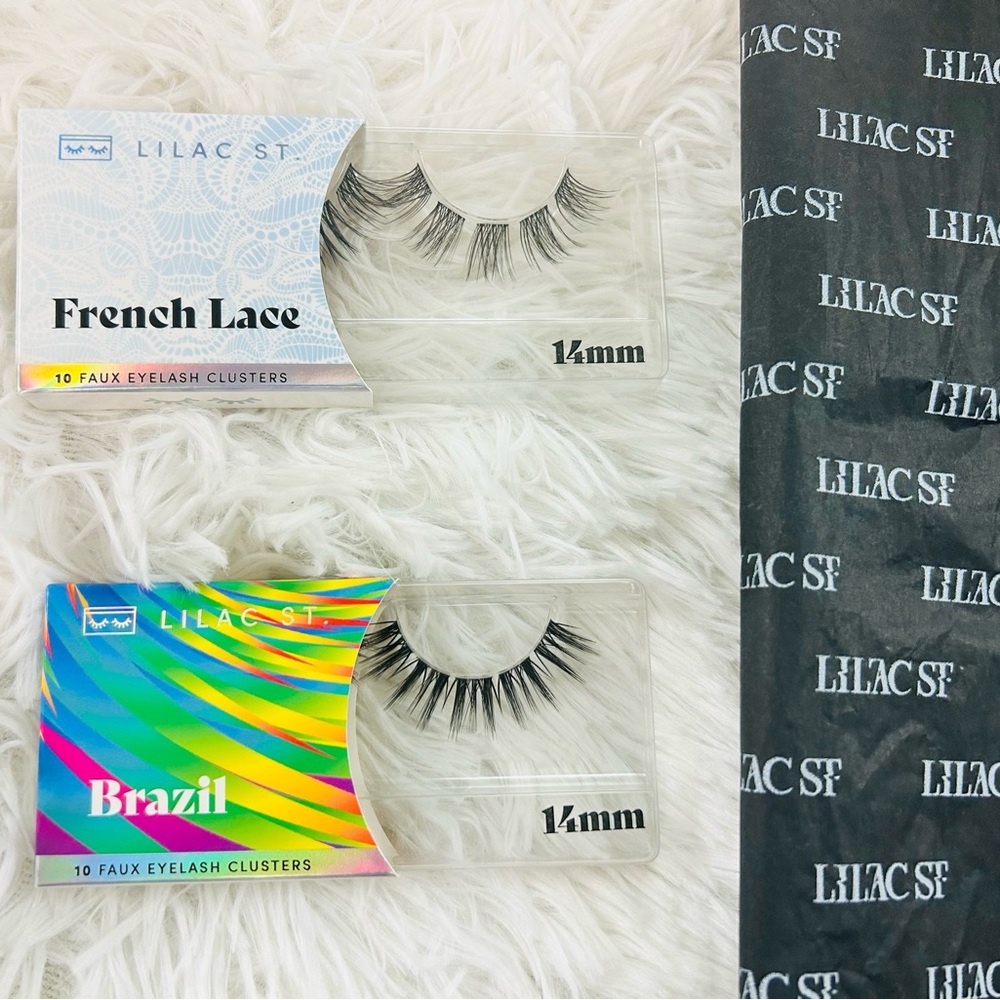 🔥FREE ring with purchase Lilac St. Faux Eyelash Clusters - French Lace & Brazil